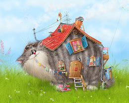 3d обои Кошкин дом  мыши